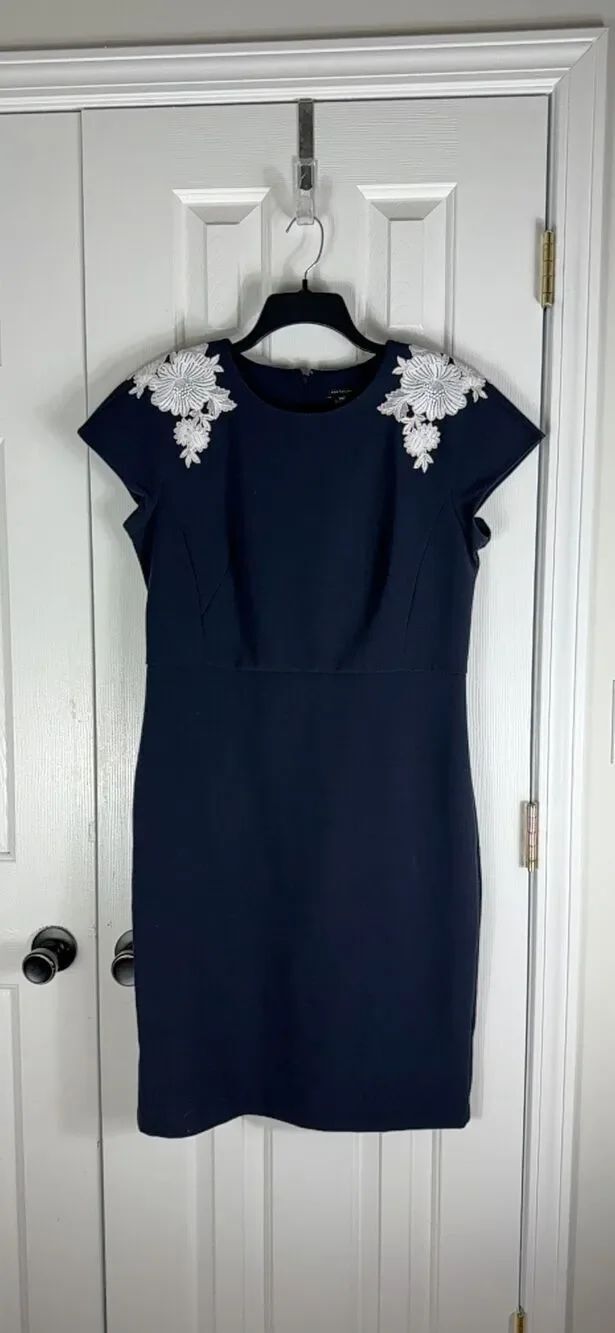 NWT Ann Taylor Womens Navy Dress Size 12